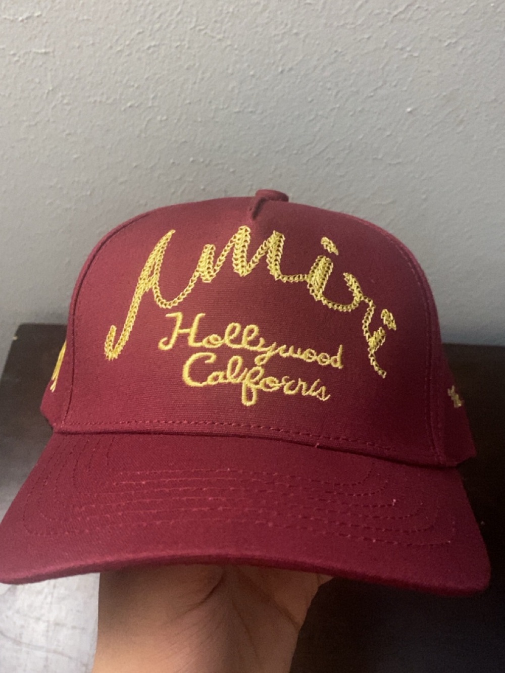 AMIRI Burgundy and Yellow Embroidered Logo Cap